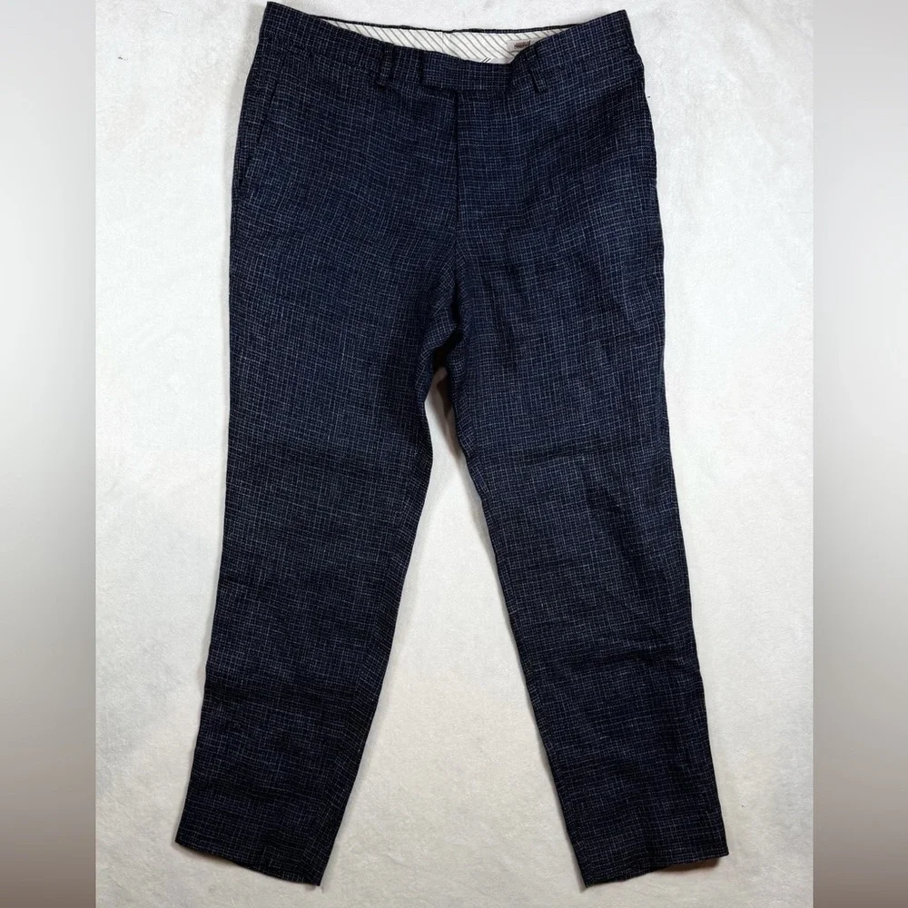 Banana Republic Heritage Collection 32W 27L 100% Linen Charcoal Dress Pants